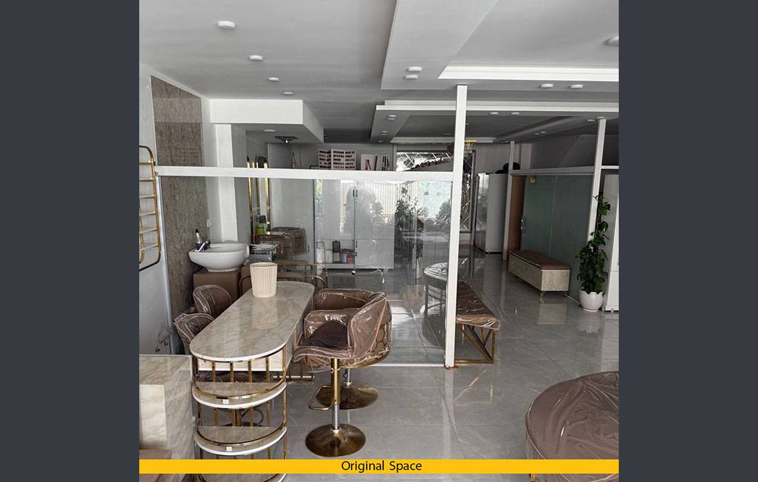 Neoclassical living room with custom TV wall and ceiling design