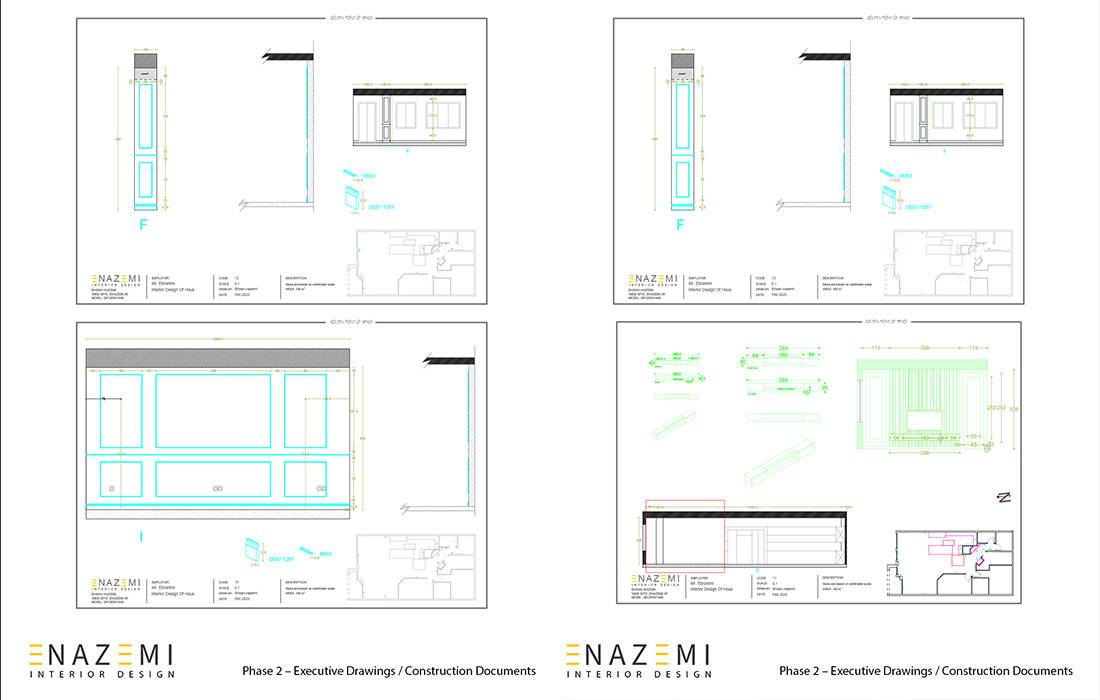 Neoclassical living room with custom TV wall and ceiling design