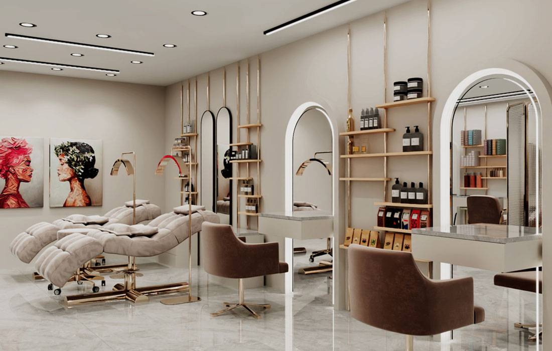 Neoclassical living room with custom TV wall and ceiling design